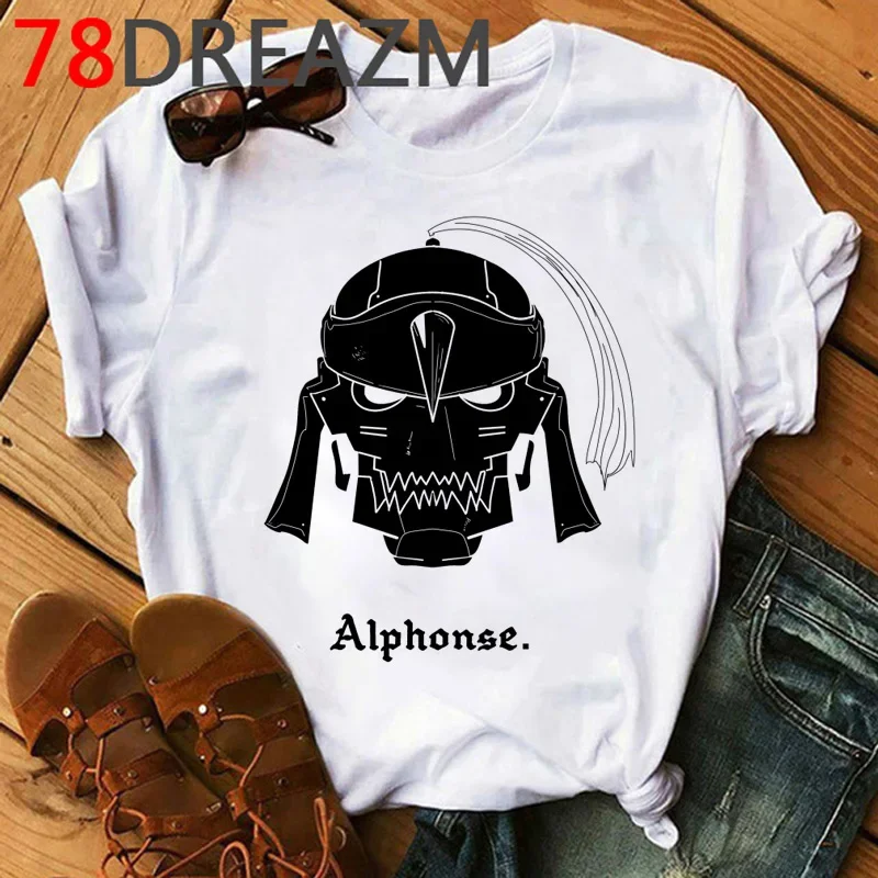 Hot Anime Fullmetal Alchemist T-shirt Men  Harajuku Hip Hop  Graphic Tees Men 2020 Funny Japanese Cartoon  O-Neck T Shirt Male