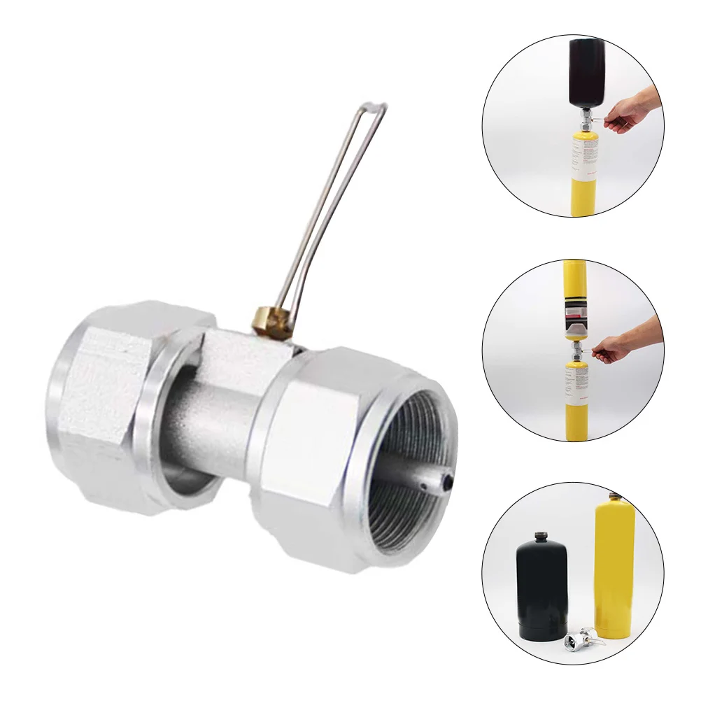 

Gas Charging Valves Dual Propane Adapter Interactive Propane Refill Adapter Durable Portable Camping Hiking Outdoor Accessories