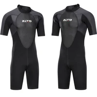 Traje de buceo de neopreno de 3MM para hombre, traje de KiteSurf de snorkel de una pieza de manga corta, protección solar, ropa de protección cálida a prueba de frío