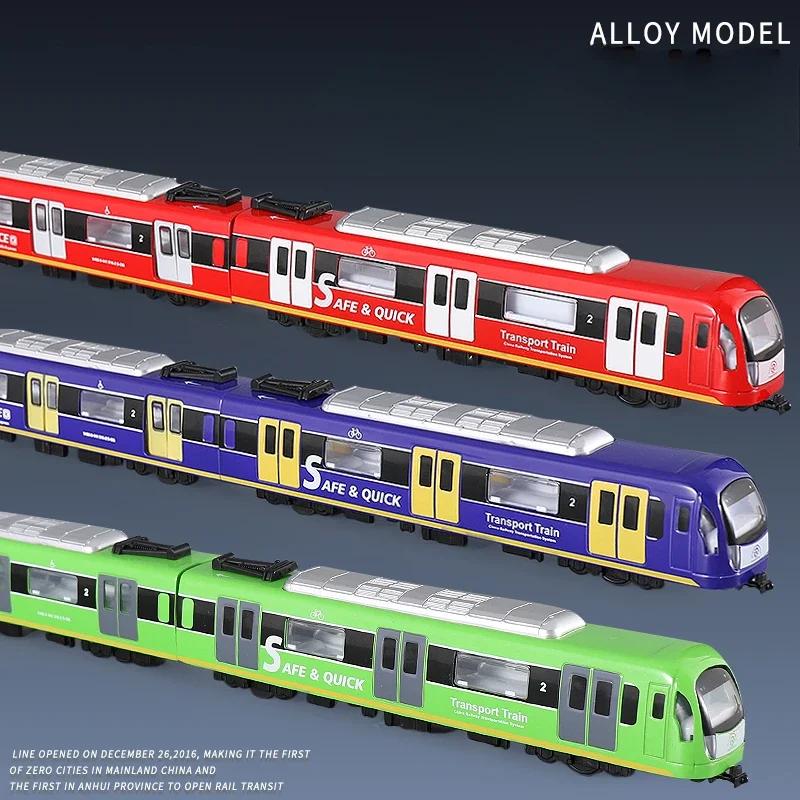 Originele Mini Trein Spoor Metro Hoge snelheid Spoorweg Simulatie Legering Auto Anime Action Figure Model Speelgoed Gift Collectie Ornament