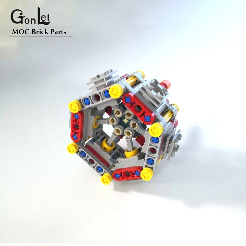 NEW 123Pcs Technical 6 Cylinder Radial Engine MOC Creative Building Blocks Model High-Tech Bricks DIY Children Toys Gifts