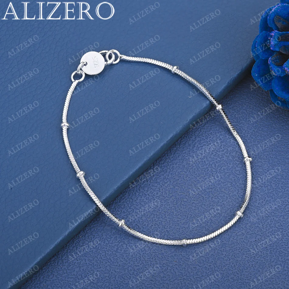 ALIZERO 925 Sterling Silver Bracelet Snake Bone Chain Bracelets Jewelry For Fashion Party and Daily Wear