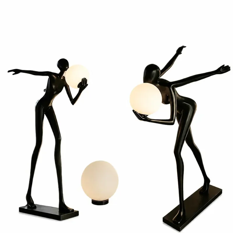 New Abstract Sculpture Floor Lamp for Office Hotel Lobby Decorative Dance Muse Art Personality Ornament Standing Light
