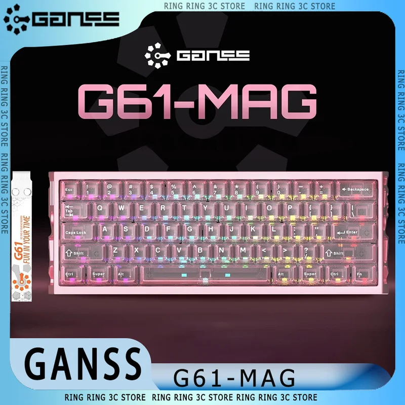 

GANSS G61-MAG HE Wired Gaming Keyboard All-aluminum Hollow Magnetic Switch keyboard 8000Hz 0.01mm 0.125ms Low latency Keyboards