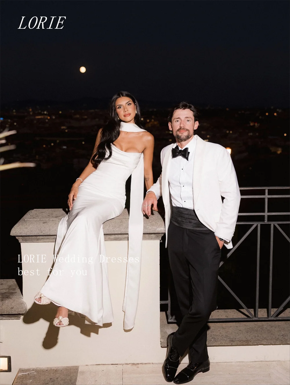 LORIE فاخر الوهم حورية البحر فستان الزفاف مطوي بلا أكمام فساتين زفاف أنيقة قارب الرقبة ثوب زفاف مخصص 2026