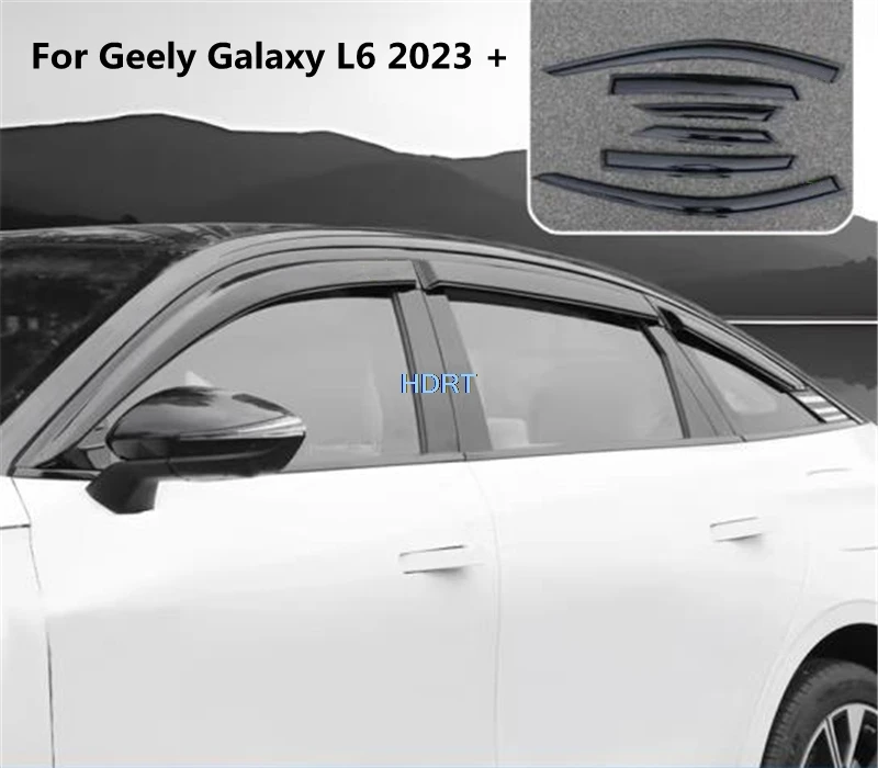 

Car Styling Side Window Deflector Visor Vent Trim For Geely Galaxy L6 2023 + Wind Weather Shield Sun Rain Guard Awning Shelter