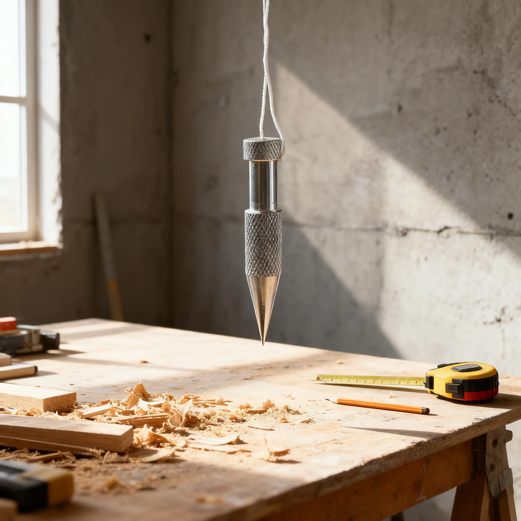 Kit de martelo de medição de construção, 2 peças, pingente de fio galvanizado com estilingue, ferramentas duráveis de medição de construção vertical de alta precisão