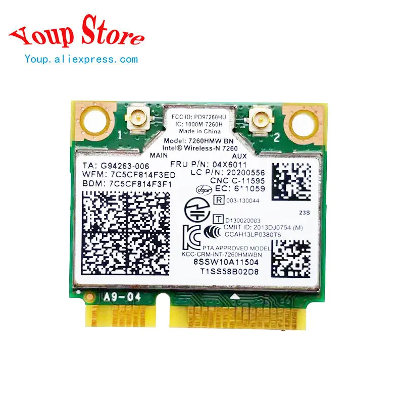 

New Original Intel Wireless 7260HMW Bluetooth 4.0 BN WiFi NGFF Wlan Card 04X6011 04W3815 04W3765 for Lenovo Thinkpad S431 S531