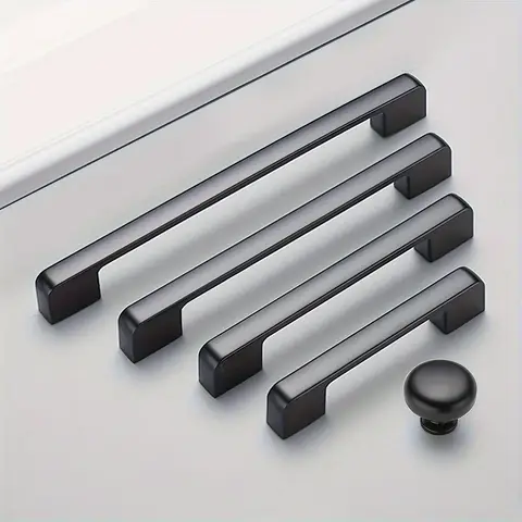 1/5pcs Black Cabinet Handles Solid Kitchen Cupboard Pulls Drawer Knobs Furniture Hardware Cabinet Pulls Cupboard Handles Knobs