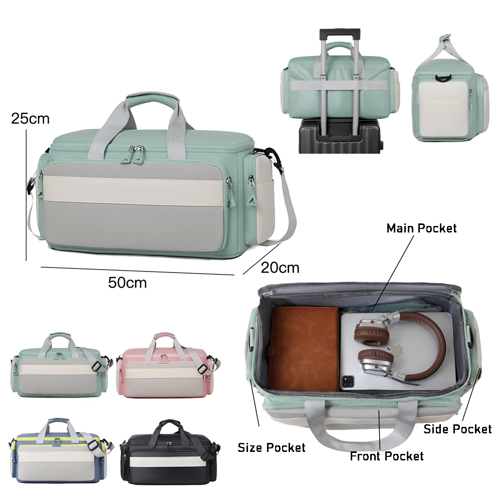 Foldable Travel Bag, Brand Duffle Bag for Travel, Expendable Carry on Weekender Duffel, Lightweight Personal Item Bag,Sport Bag