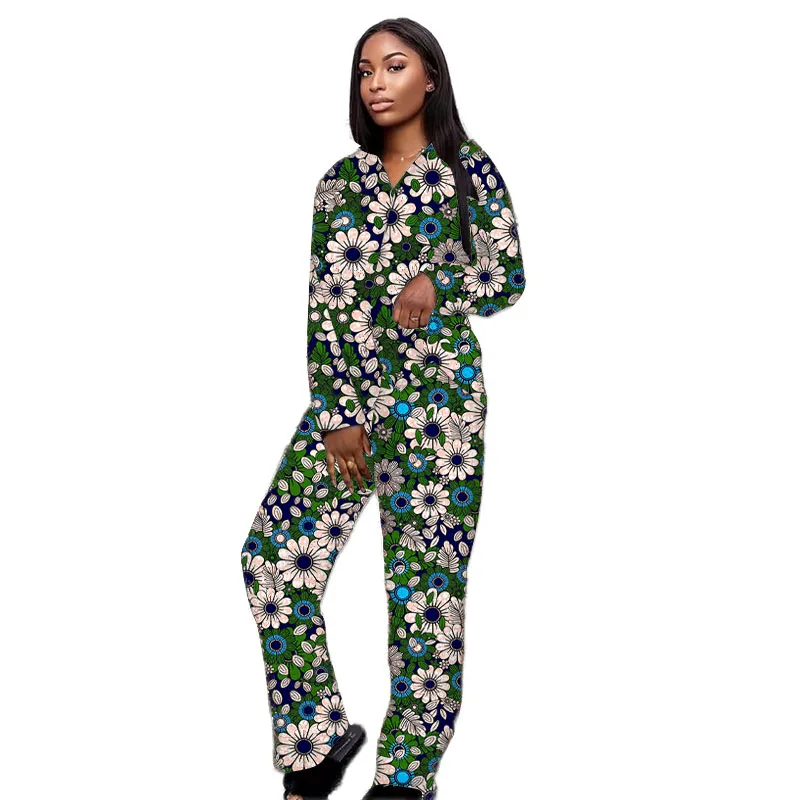 

Оригинальный дизайн, женские комплекты рубашек с африканским принтом, блузка с нашивкой, брюки с эластичной резинкой на талии, традиционные праздничные наряды на заказ