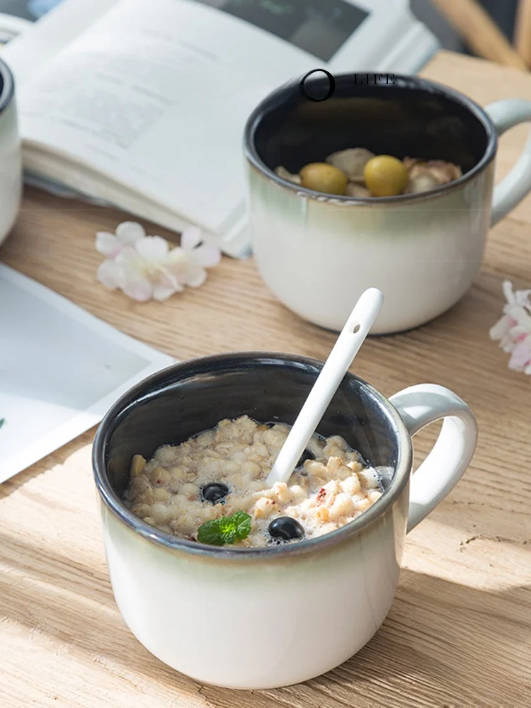 

Large Capaci adient Cerc Cup Jojos L Pd Milk Cup Oats Cup Coffee Cup No Brand Pure Color Handmade Crted in China