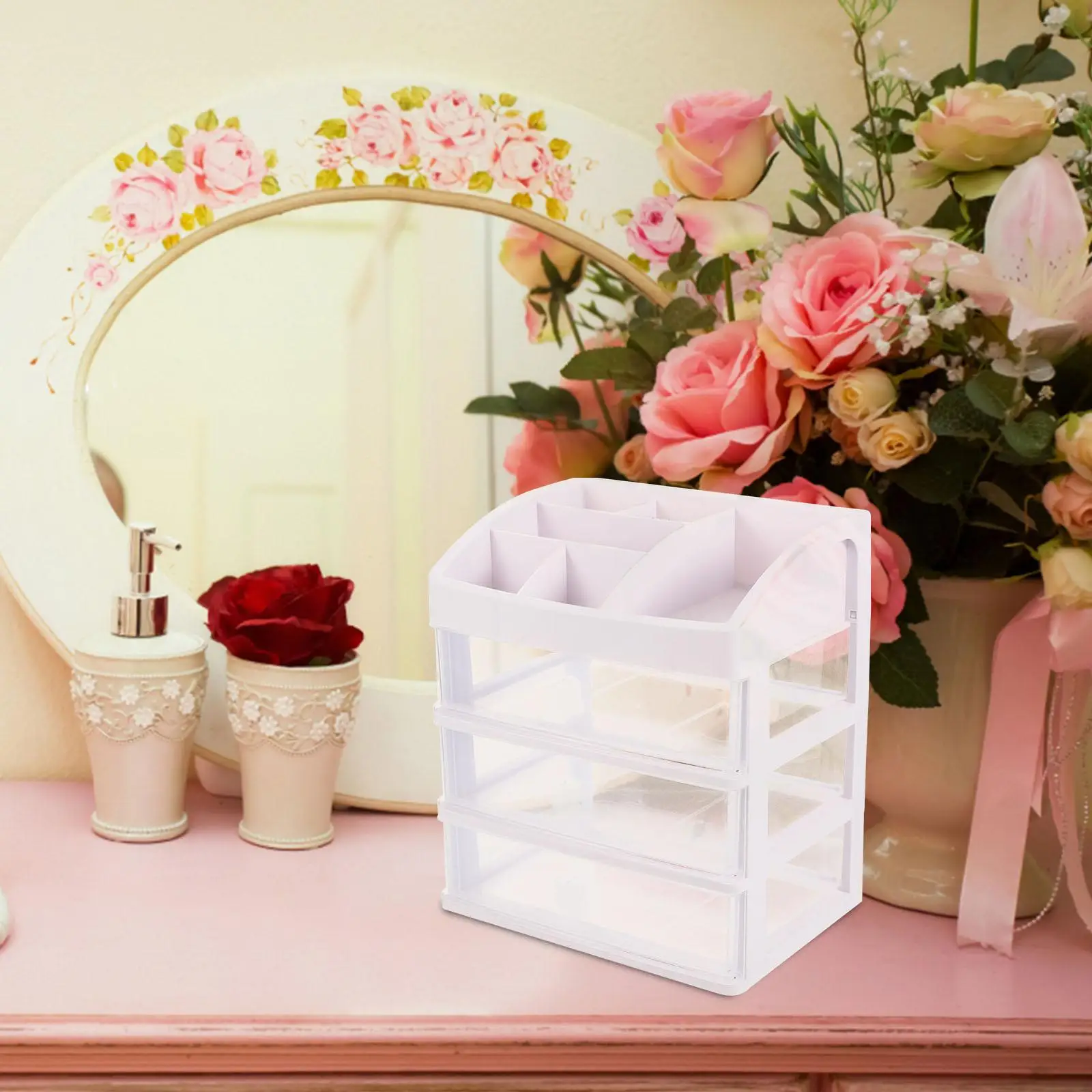 Cartoon Storage Box White 4 Layers Rabbit H ganizer Makeup Case Kawaii Decor Tray Plastic Desktop Drawers