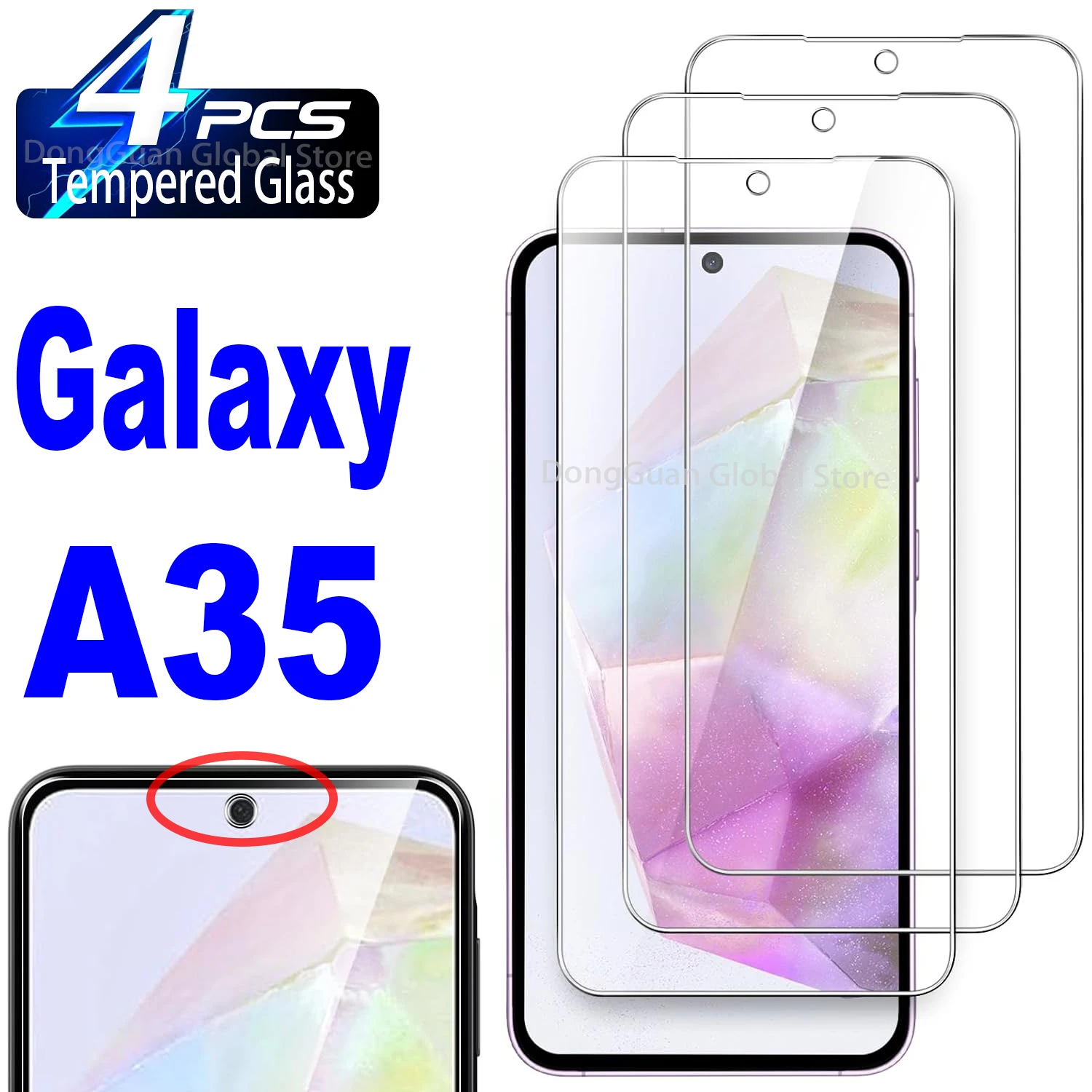 

For Samsung Galaxy A35 Tempered Glass Screen Protector Glass Film