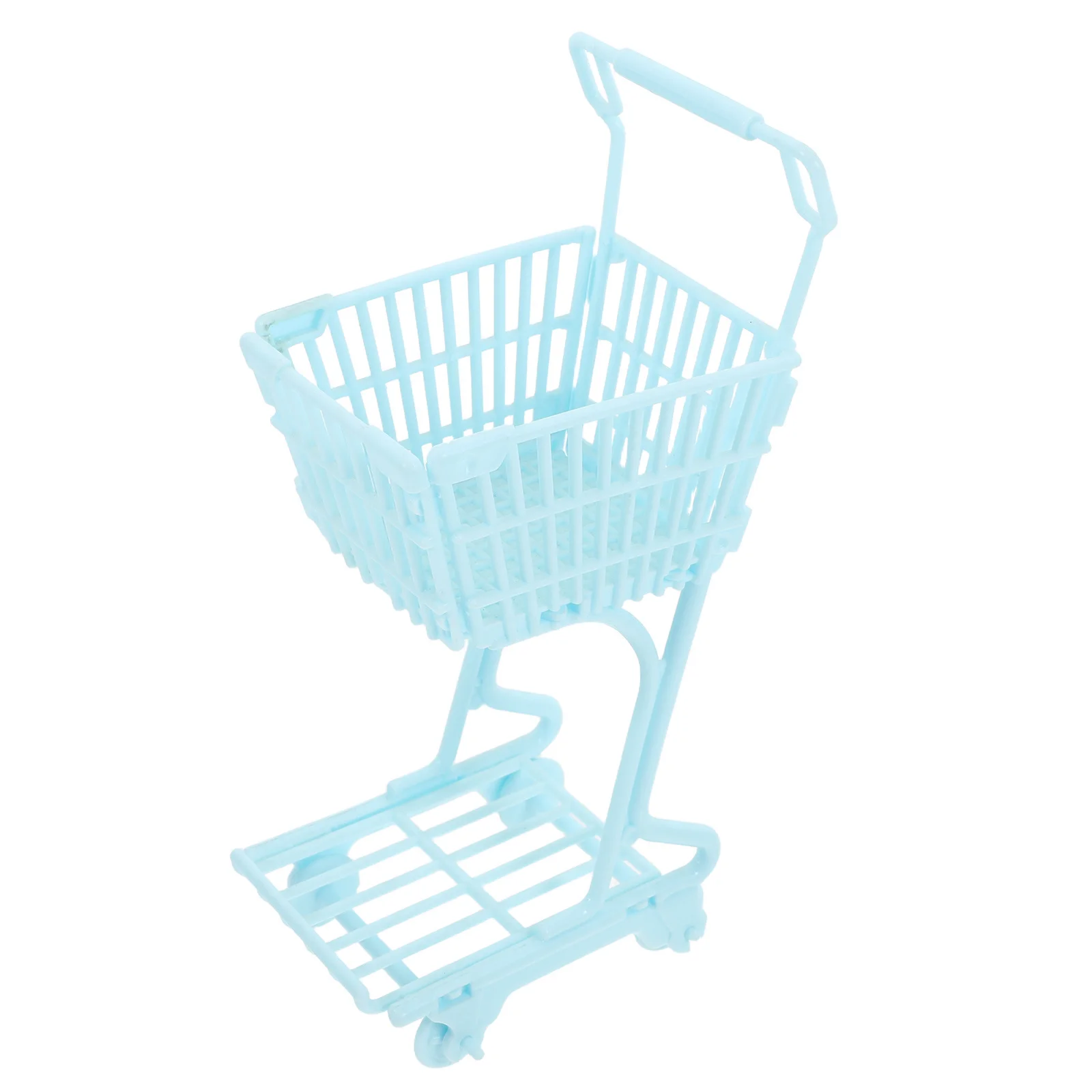 Hohopeti Mini-winkelwagentje Compacte kruidenierswinkelwagen Sky Plastic mand voor kinderwinkel Rollenspel Stand Cover