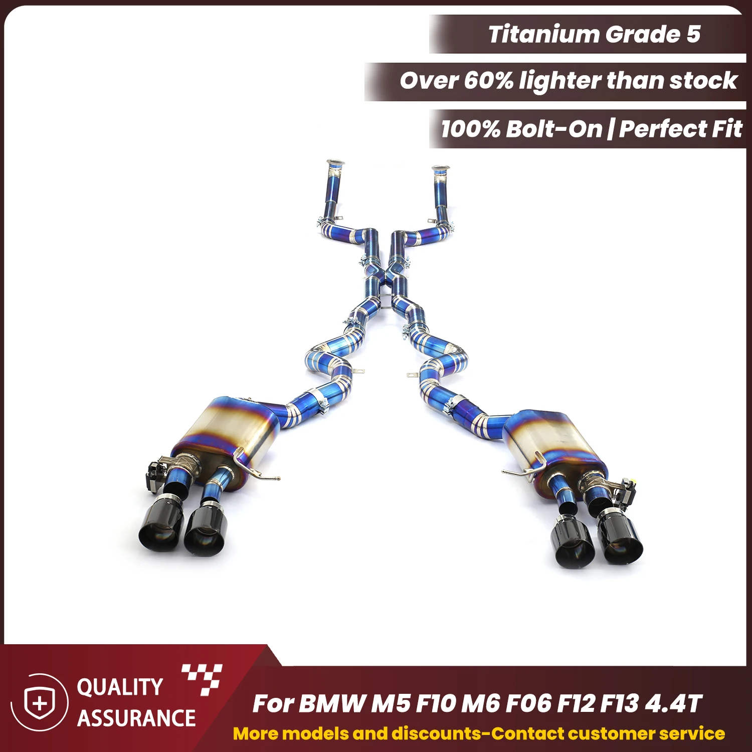 

Aggressive Exhaust Sound ECCF Titanium Valvetronic Exhaust Catback Exhaust For BMW M5 F10 M6 F06 F12 F13 4.4T Easy Installation