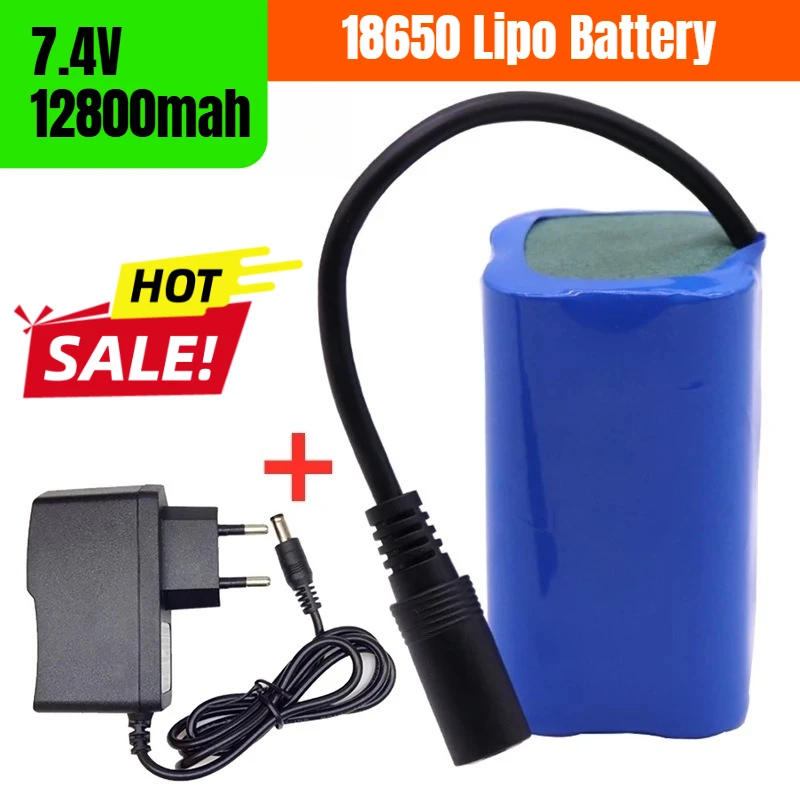 

7.4V 12800mah 18650 Lipo Battery for T188 T888 2011-5 Remote Control Fish Finder Fishing Bait Boat Spare Parts
