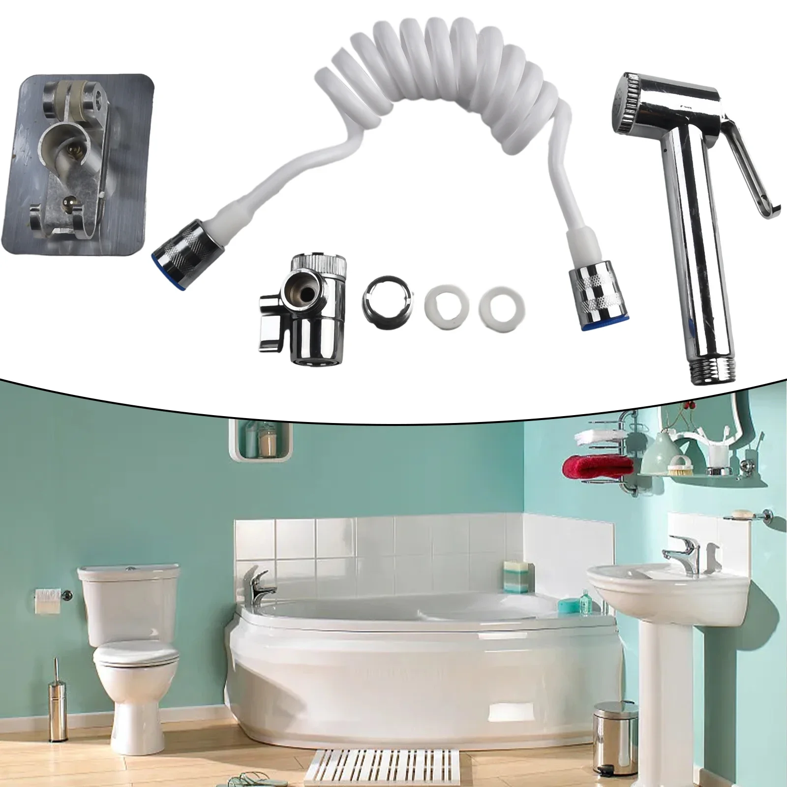 

Optimize Water Flow in Your Hand Basin Sink with Efficient Bathroom Faucet Sprayer Kit Sprinkler, Base, Hose, Valve Set