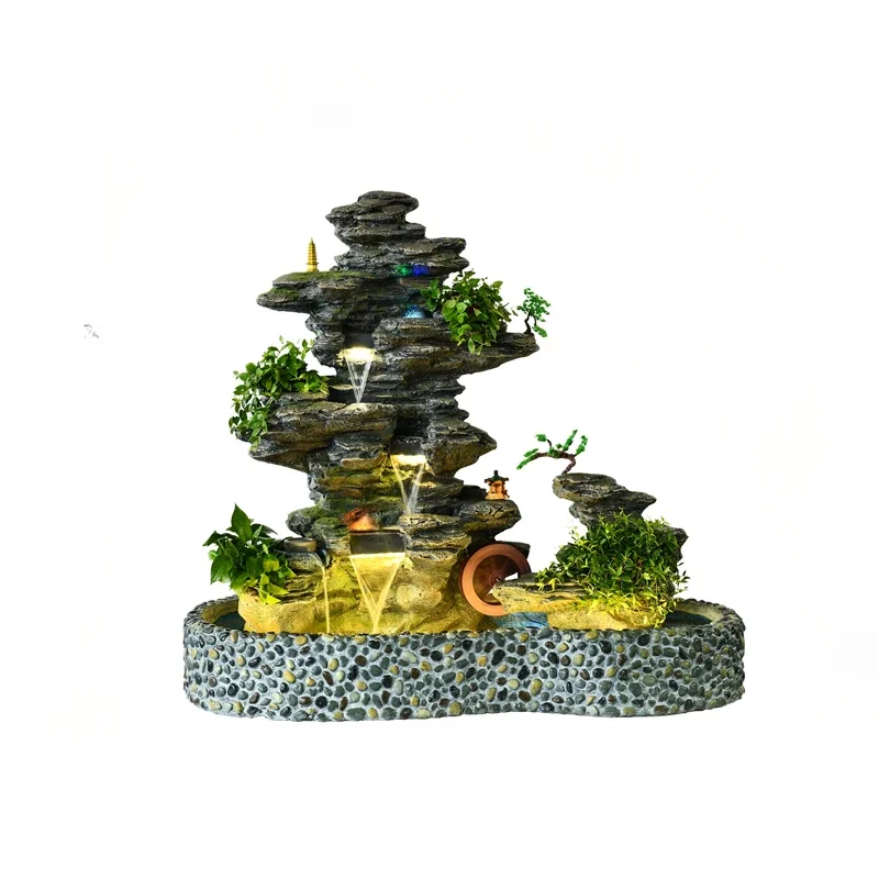 

Big rockery flowing water fountain ornament office lucky fish pond villa courtyard garden landscaping