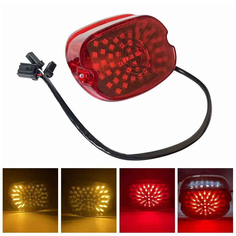 Red Motorcycle Tail Rear Light LED Rear Lamp Brake Stop Taillight for Harley Sportster Softail Dyna Lay Down Super Glide