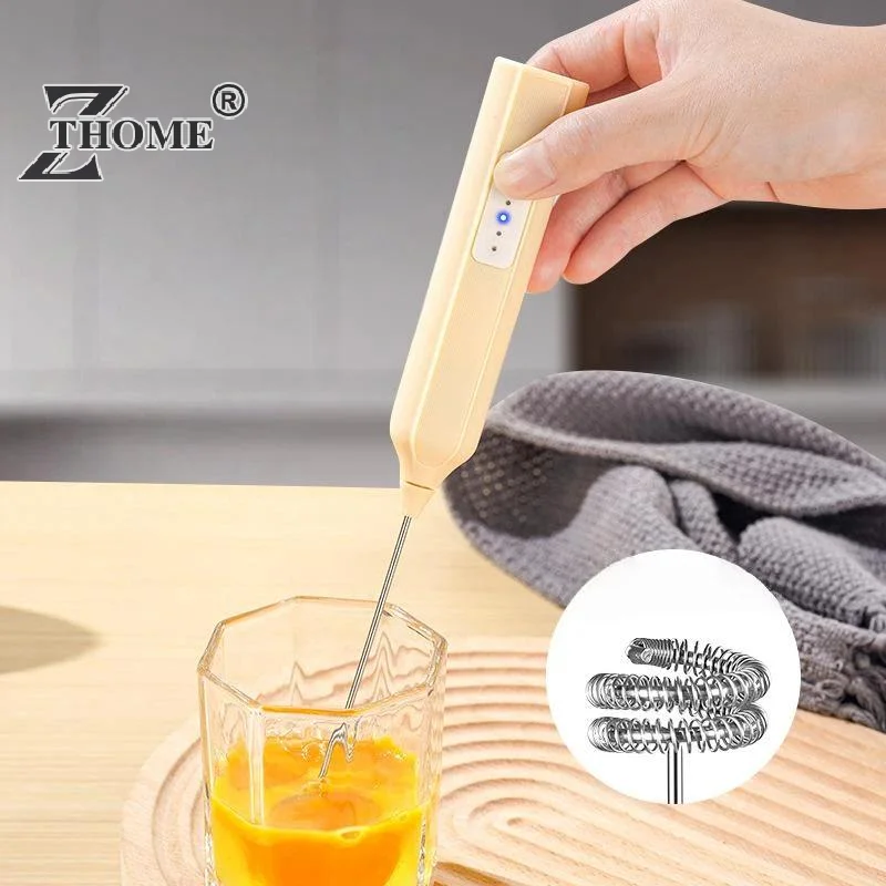 1 Set 3 Speeds Foam Maker Mixer Electric Milk Frother USB Rechargeable Handheld Egg Beater Coffee Drink Frothing Wand Foamer