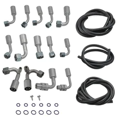 Universal For GM A/C Air Conditioning Ext Length Hoses & Fittings & O-rings Kit For Chevrolet/Chevy/GMC For Car Truck