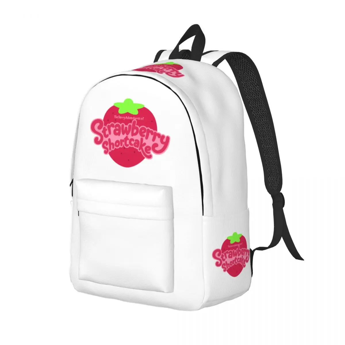 Mochila de pastel de fresa para hombre y mujer, bolsa de lona ligera para ordenador portátil y negocios