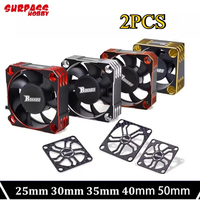 2PCS SURPASS HOBBY Cooling Fan 25 30 35 40 50mm Rocket Heat Dissipation Fans Metal Motor Fan Cover for Brushless Motor RC CAR
