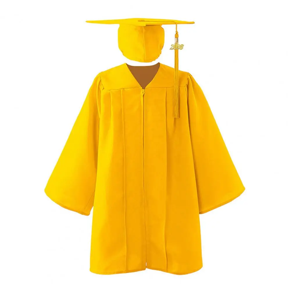 Conjunto de gorra y bata de graduación para jardín de infantes, traje de graduación de felicitaciones unisex con dijes de borlas 2026 para jardín de infantes preescolar