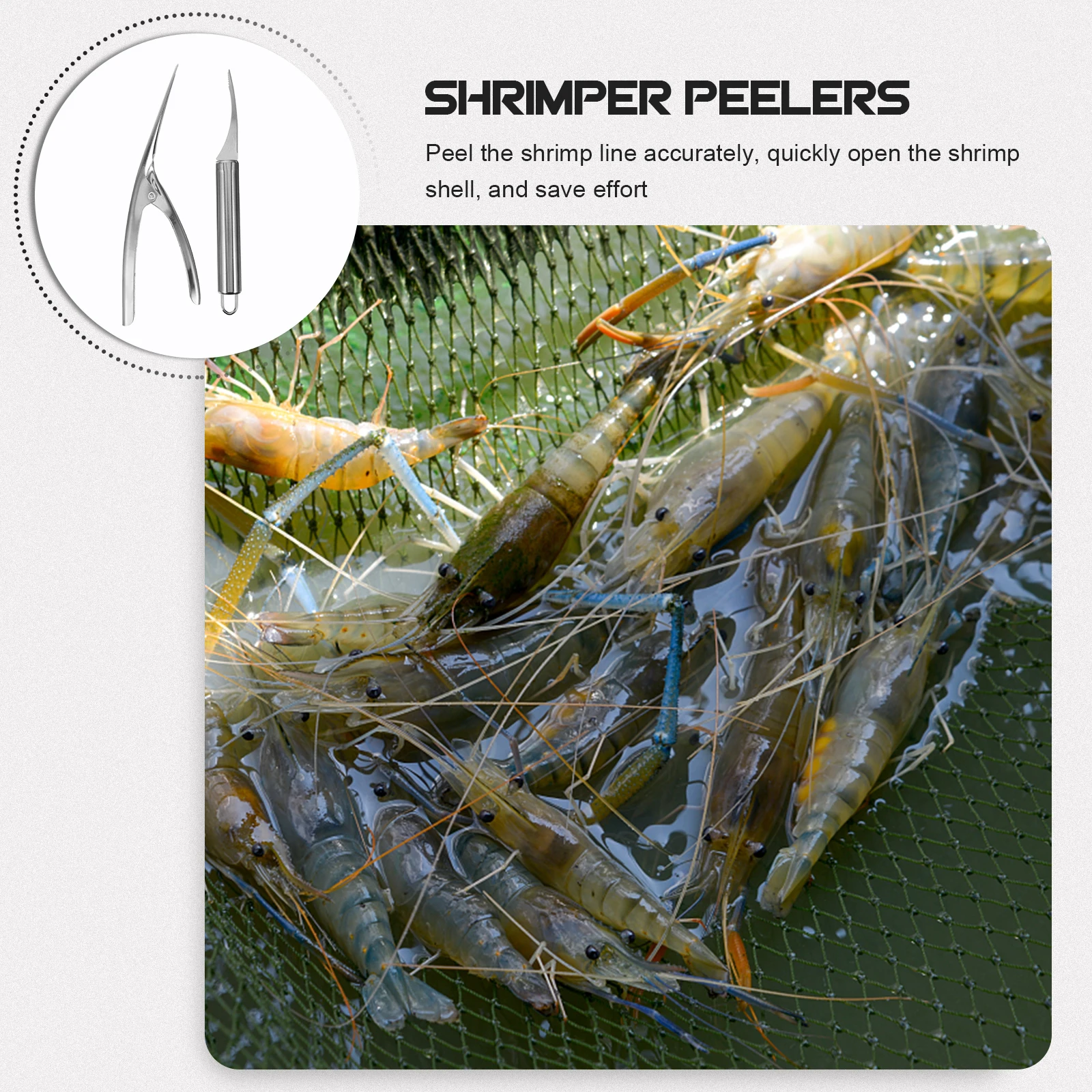 

1Set Ergonomic Shrimp Thread Cutter Portable Stainless Steel Daily Use Fish Scale Remover Household Tool Household Fish Scaler