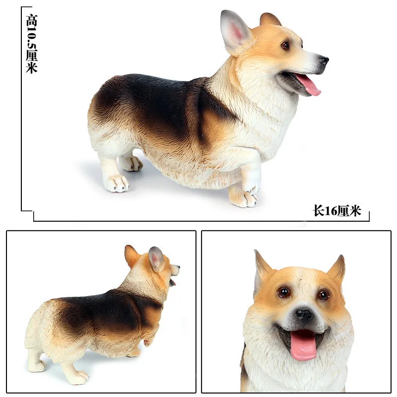 1/48 simulação adorável corgi pet cão modelos casa ornamento acessórios estatuetas animais modelo brinquedos crianças decoração presentes