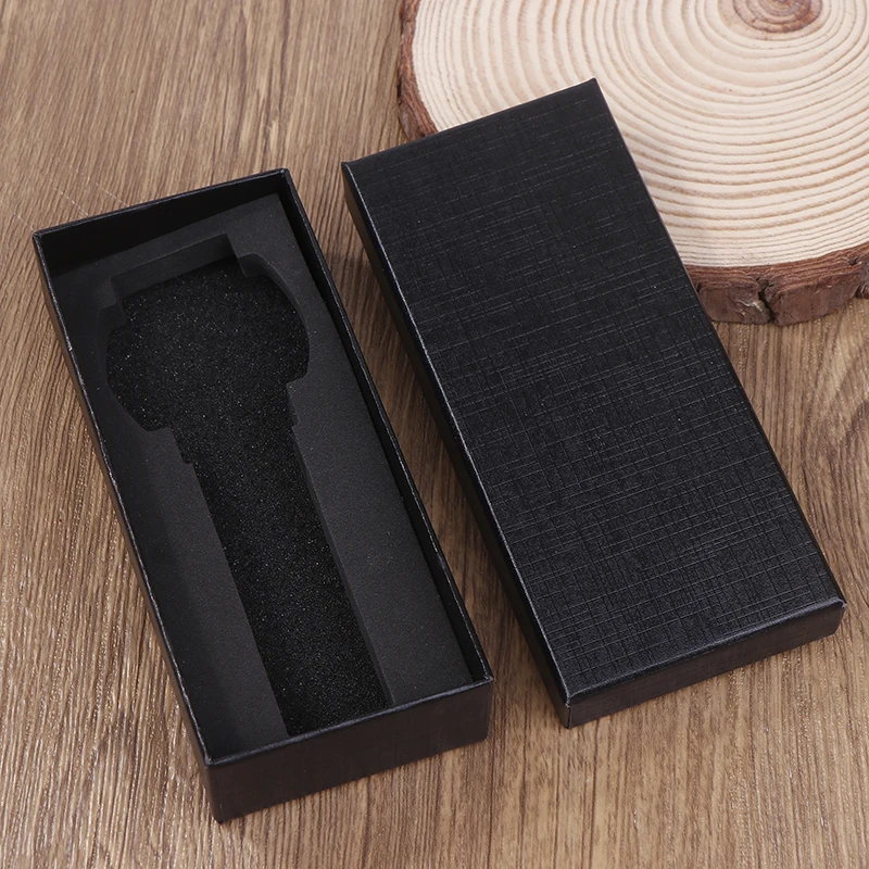 Sponge-included Black Travel Case - 1 Piece Compact Rectangular Paper Box for Watch & Jewelry Storage.