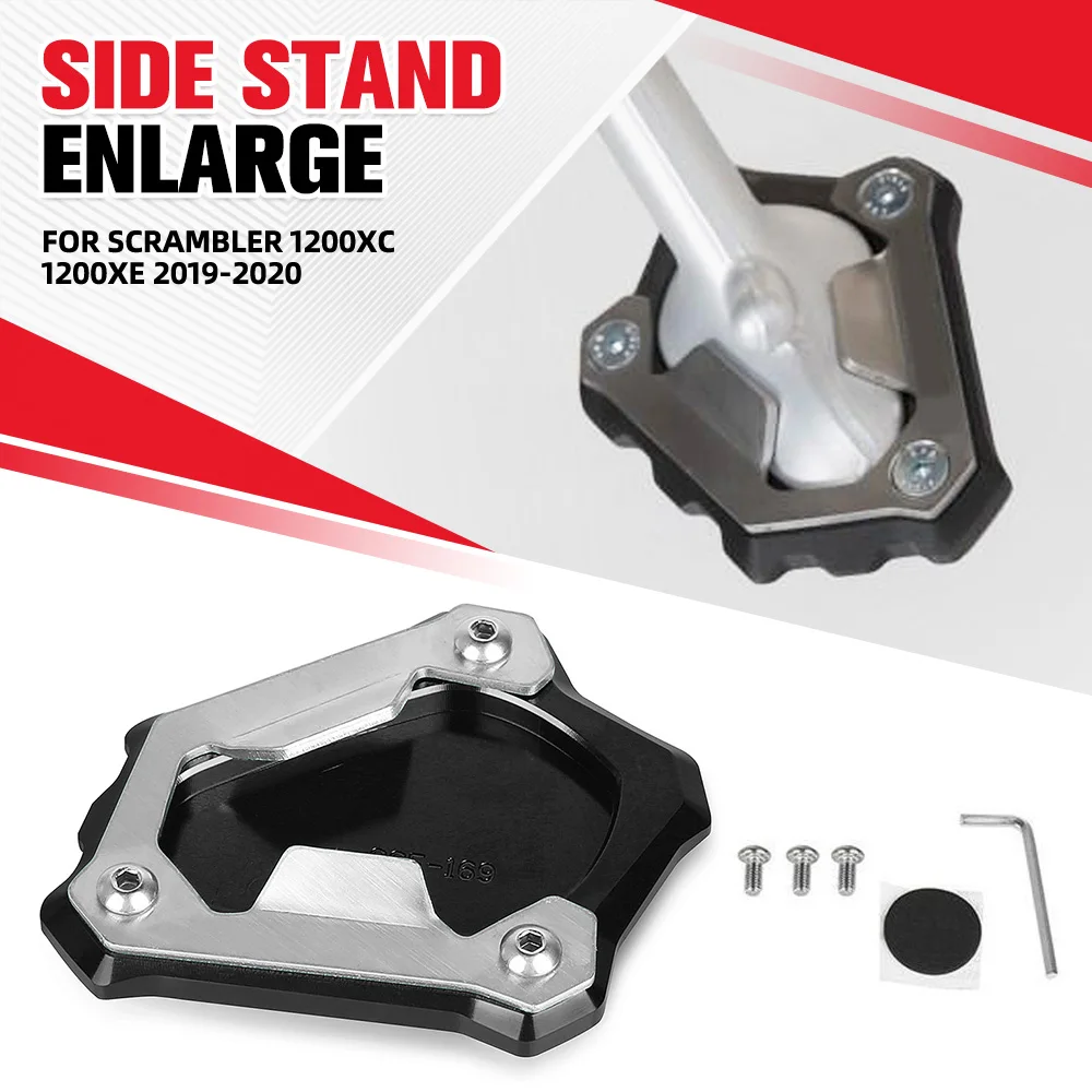 2023 1200 XE 1200 XC Motorcycle CNC Foot Side Stand For Scrambler 1200XC 1200XE 2018-2022 Enlarge Kickstand Extension Plate Pad