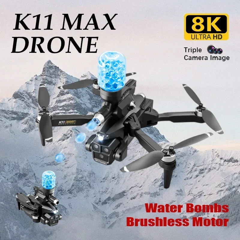 New K11 MAX Three Camera Drone Photography Long Flight Time Flow Positioning Foldable quadcopter Helicopter Mini Drone