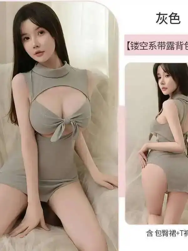 Mini abito in rete di pizzo con fiocco caldo sexy coreano donna top indumenti da notte sexy trasparente seduzione camicia da notte abito elegante 5R1M