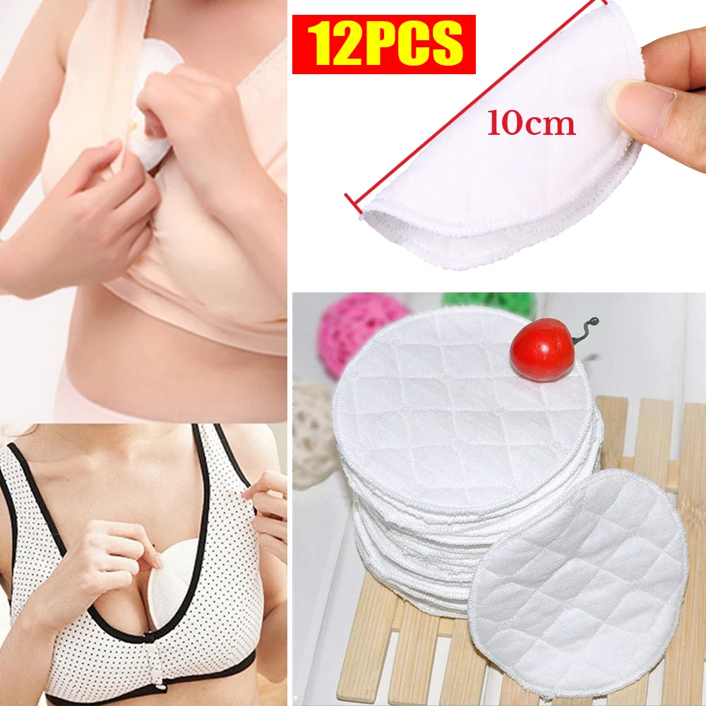 12x Reusable Cloth Bamboo Breast Pads Washable Feeding Nursing Breastfeeding