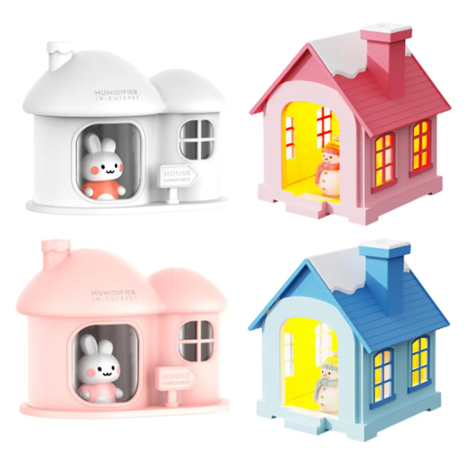 Essential Oil Diffuser Yoga Colorful Lights Bedroom House Shaped Humidifier