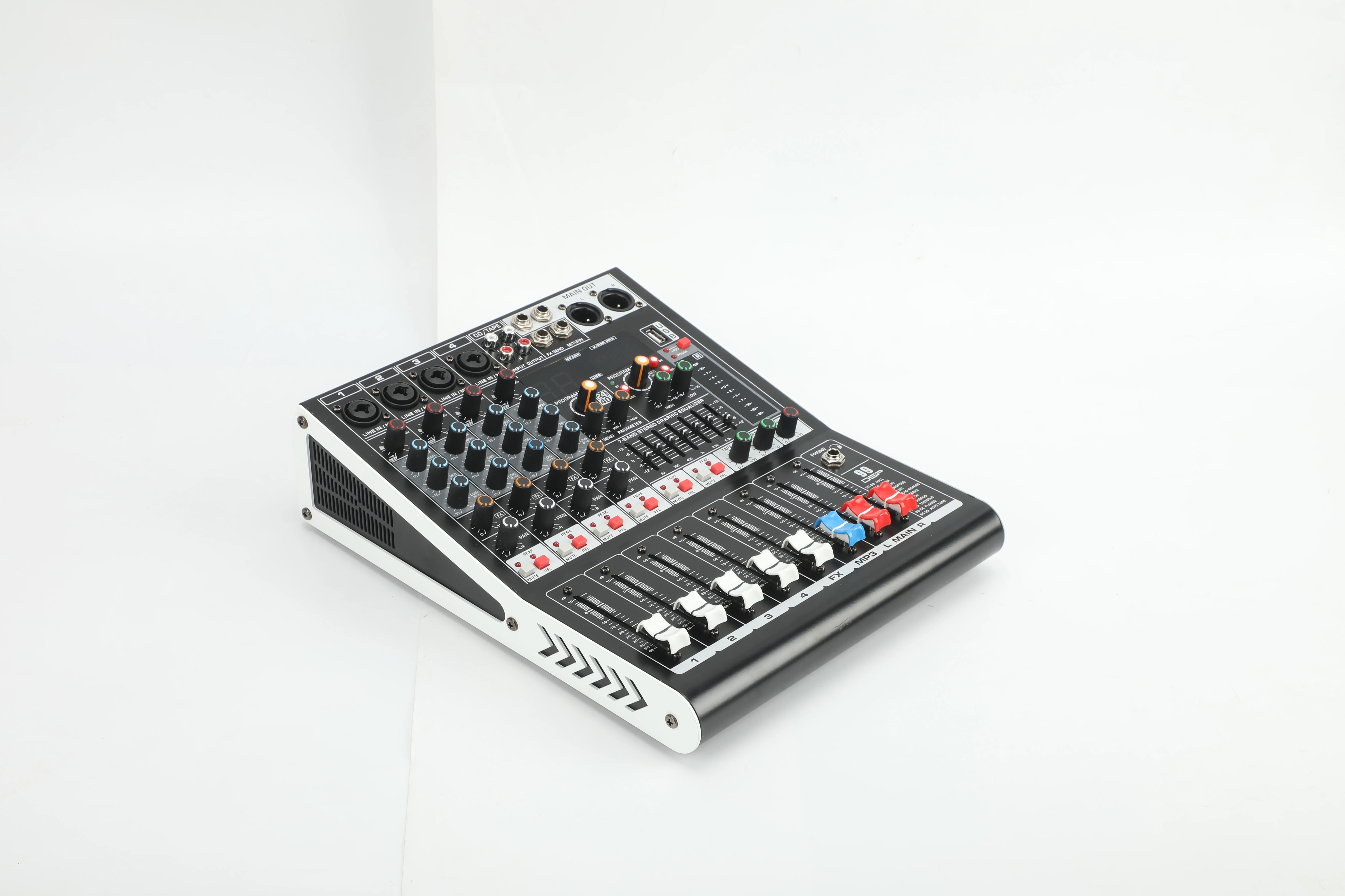 Nieuwe Bg 4 Channel 99 Dsp Audio Mixer 48V Phantom Power Usb Studio Sound Live Show Bluetooth Dj Console Mixen Voor Karaok Zingen