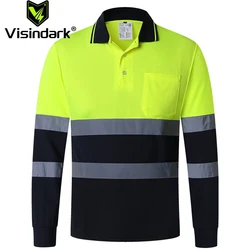 Koszule odblaskowe dla mężczyzn Koszula Hi Viz Vis z kieszenią Dwukolorowa odzież robocza Odzież odblaskowa o wysokiej widoczności