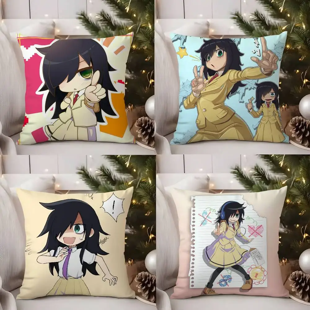 

K-Kuroki T-Tomoko Pillow Case Office Sofa Dorm Chair Back Short Plush Double-sided Printing Home Cushion Cover