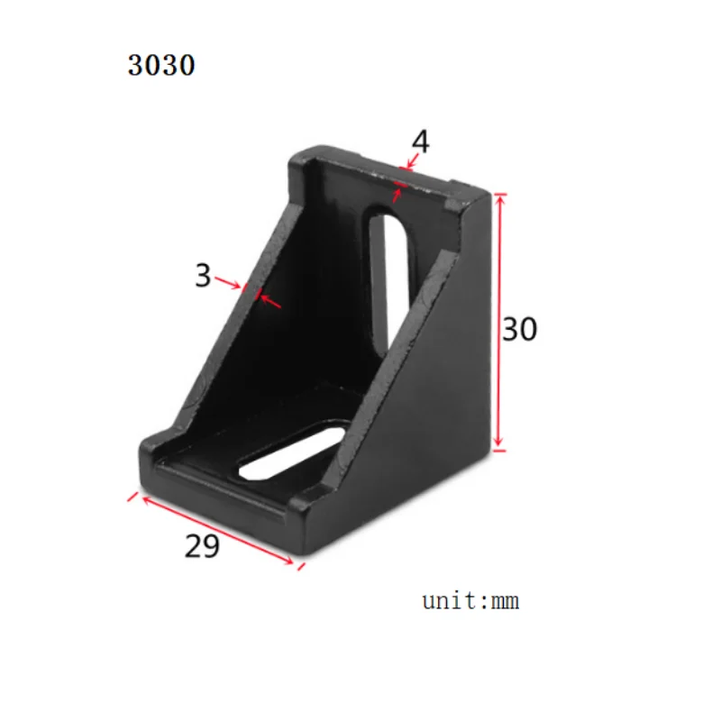 Soportes de ángulo de esquina en L, Conector de fijación, Agujero largo para Perfil de extrusión de aluminio, serie 2028, 20 piezas, 2020, 2020/3030