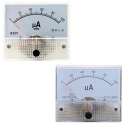 1Pc DC 85C1 μA Analog Current Meter Panel Dial Current Gauge Pointer Ammeter Microampere Meter 50μA 100μA 200μA