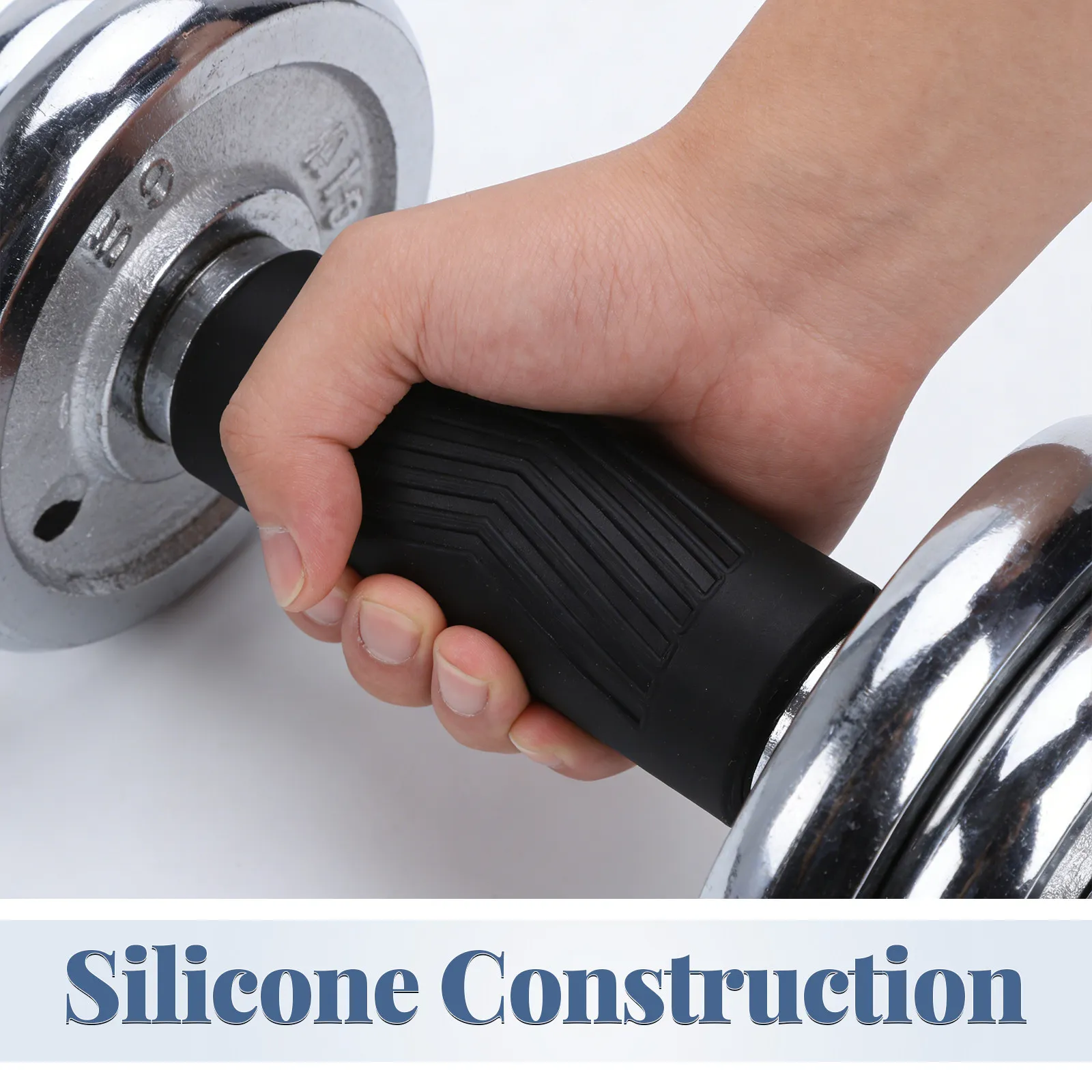 2Pcs Weight Lifting Grips Dumbbell Silicone Thick Handles Non Slip Covers Gym Fitness Hand Protector Accessories - view 3