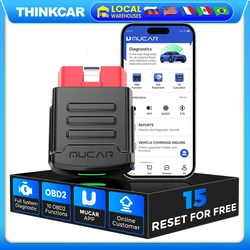 MUCAR BT200 Pro OBD2 Bluetooth Diagnostic Scan Tool Full System Diagnosis Lifetime Free 15 Resets OBD II Scanner Car Accessories