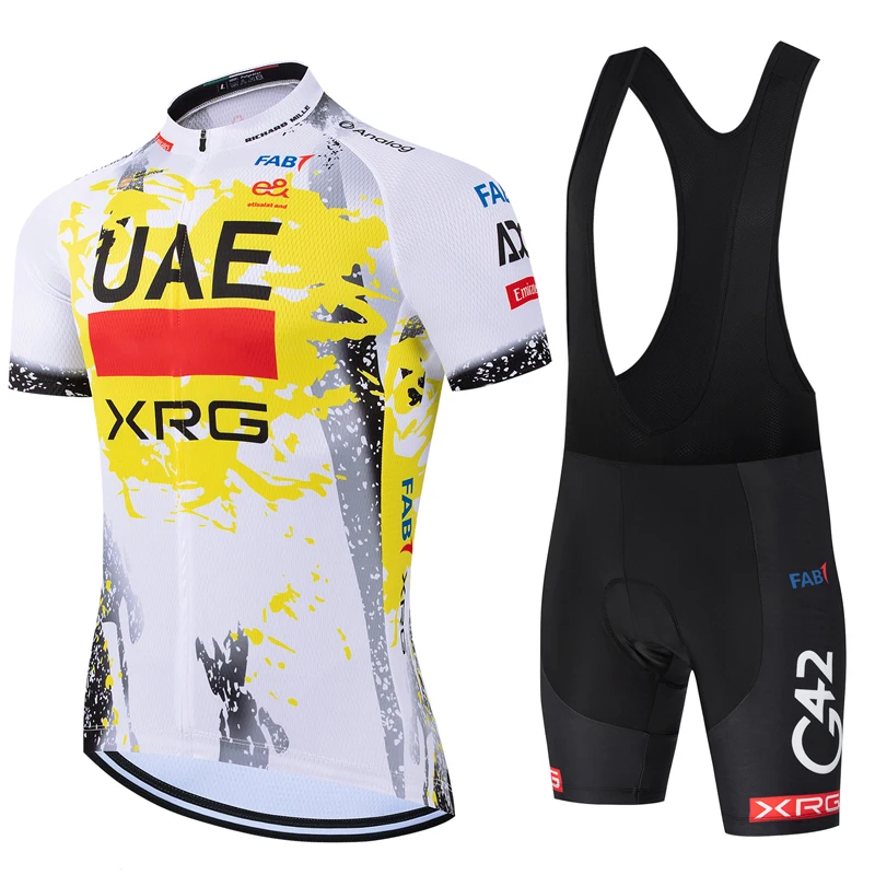 

Новый комплект велоформы для шоссейного велоспорта ОАЭ 2026: Джерси и велошорты на лямках для мужчин и женщин, быстросохнущие, одежда для велоспорта, футболка, одежда для велосипедистов
