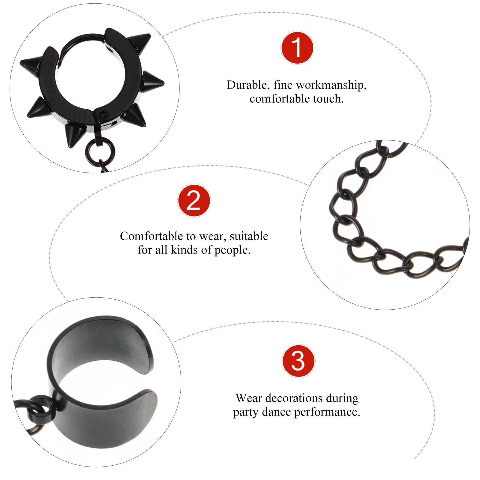 

Pierced Earrings Clip Magnetic for Men Surge Fake Piercing Clips Without Drilling Man Trendy on Punk