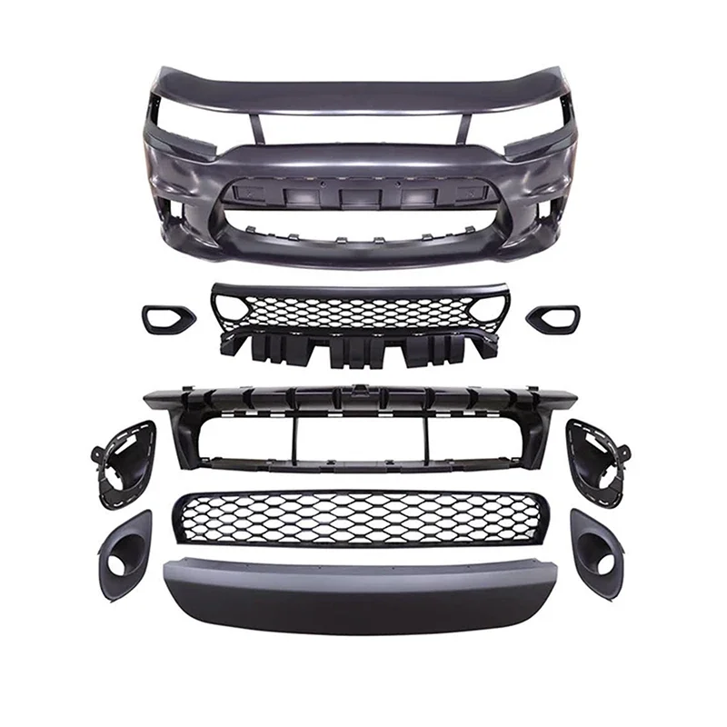 High Quality Factory Price PP Hellcat Style Front Bumper Car Grille Body Kit For Dodge Charger 2019-2023