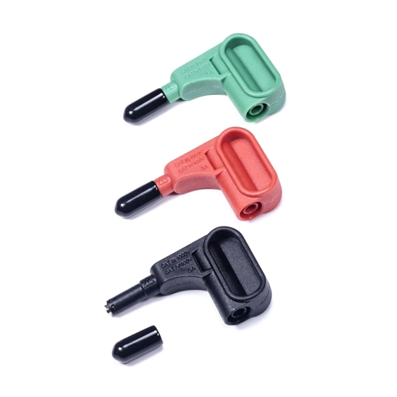 

Set of 3 PVC Multimeter Test Probes Easy Connection 4mm Banana Plugs Accessories Suction Test Probes