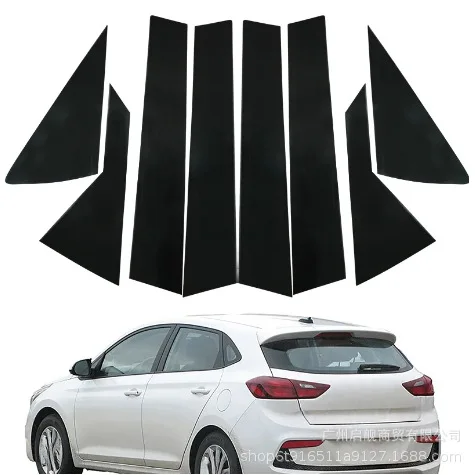 

For Hyundai Accent 2006-2022 8PCS Window Trim Covers Center Film Column B C Pillar Posts Sticker Car Accessories