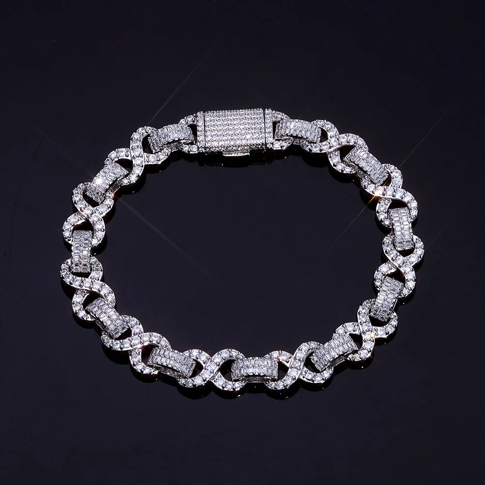 

ESKEEM 10mm Iced Out Infinite Chain Bracelet Bling Cubic Zirconia Bracelet for Women Men Birthday Gift Hip Hop Jewelry